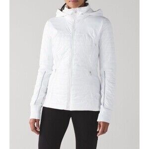 Lululemon First Mile Jacket White Size 4 With Hood $228 MSRP